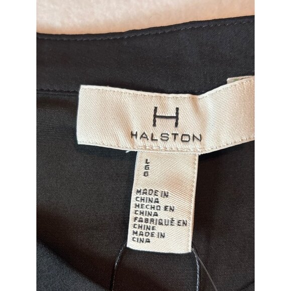 Halston Womens Black Button-Up Blouse L - - Picture 4 of 15